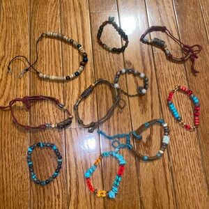 Bracelets leather beaded